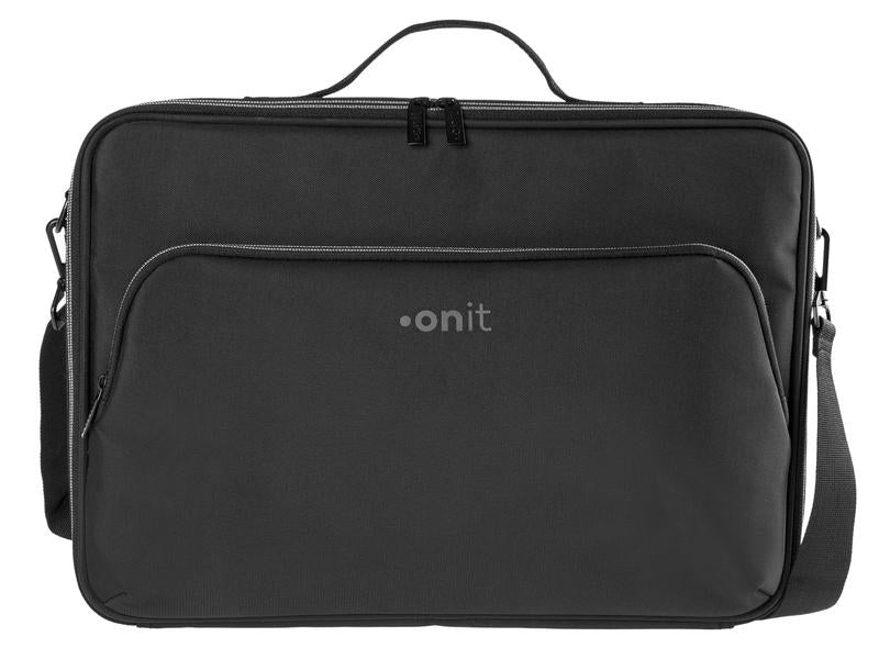 ONIT Notebook-Tasche bis 14,1" – Trolley-Band, abnehmbarer Schultergurt – Schwarz
