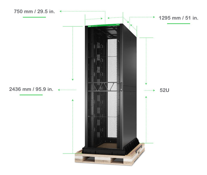 APC NetShelter SX Advanced – 19" Netzwerkschrank 52U, 750 × 1295 × 2436 mm, schwarz