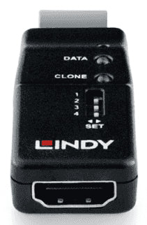 Lindy 32105 – HDMI EDID Feeder, 8K@60 Hz, 48 Gbit/s, HDCP 2.3, USB-C, Schwarz