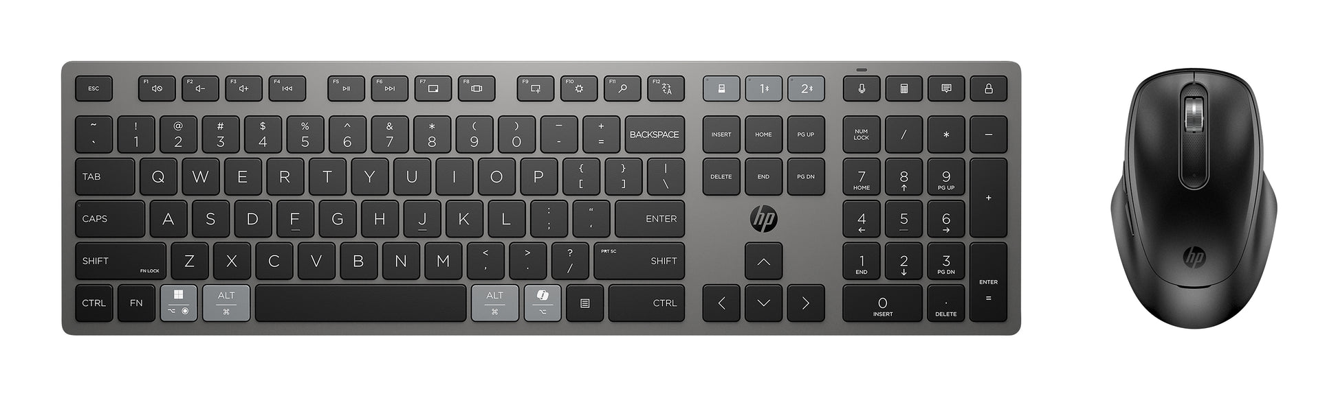 HP 720 Multi-Device Rechargeable – Tastatur-Maus-Set – Mechanisch – Bluetooth & 2,4 GHz – Schwarz