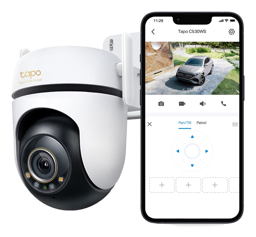 TP-Link Tapo C530WS IP-Sicherheitskamera – 5 MP, Reichweite 30 m, IP66, Weiss