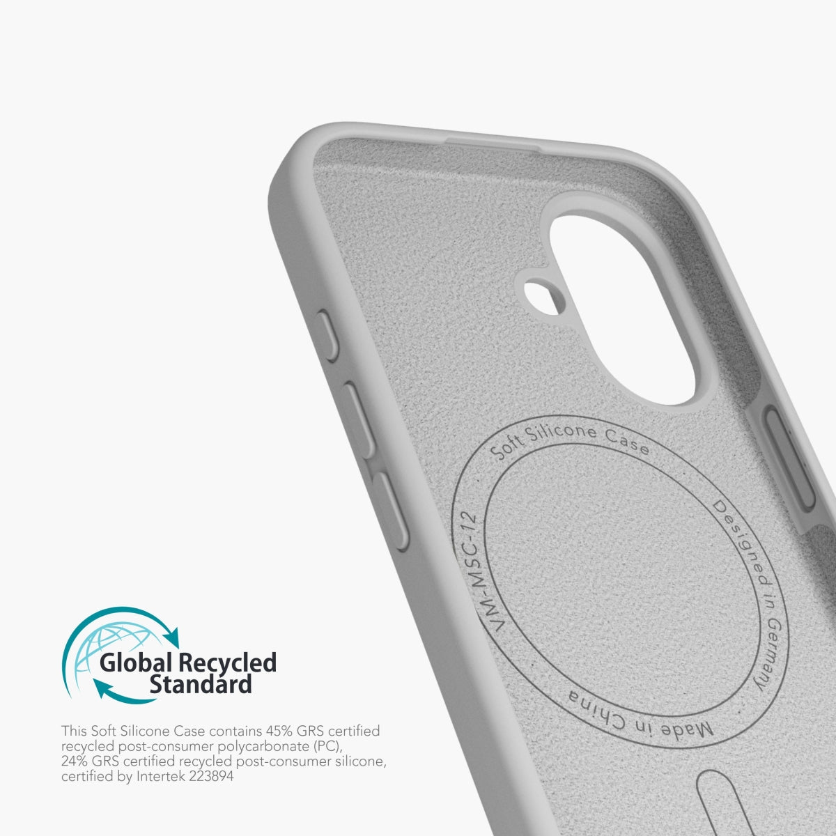 Vonmählen Backcover – für Apple iPhone 16, MagSafe, Silikon, Hellgrau