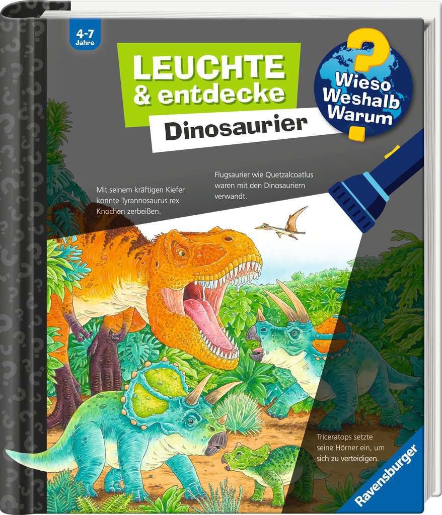 Ravensburger Buch – Wieso? Weshalb? Warum? Leuchte und entdecke: Dinosaurier, 16 Seiten, ab 4 Jahren