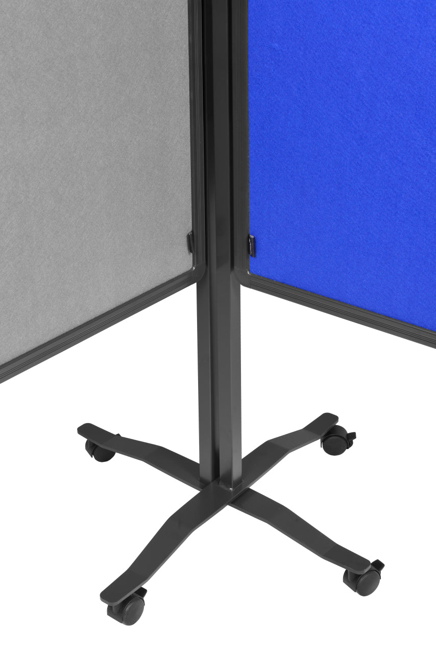 Legamaster Moderationswand – Filz, mit Rollen, doppelseitig – 120 × 150 cm – Marineblau, Alurahmen