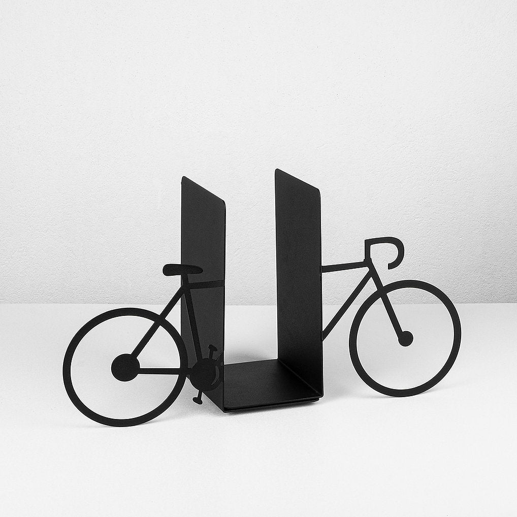 Wallxpert Buchstützen – 1 Stück, Metall, schwarz, 440 × 230 × 140 mm