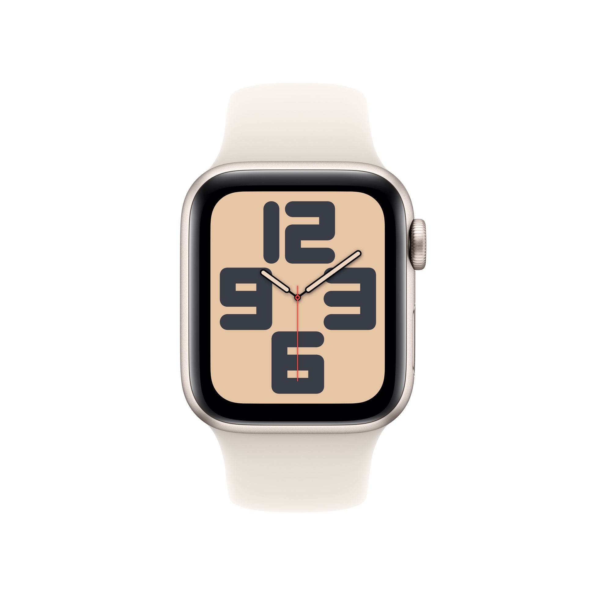 Apple Watch SE 40 mm GPS – Aluminium Starlight, Sportarmband, Beige, S/M, 50 m, für iPhone