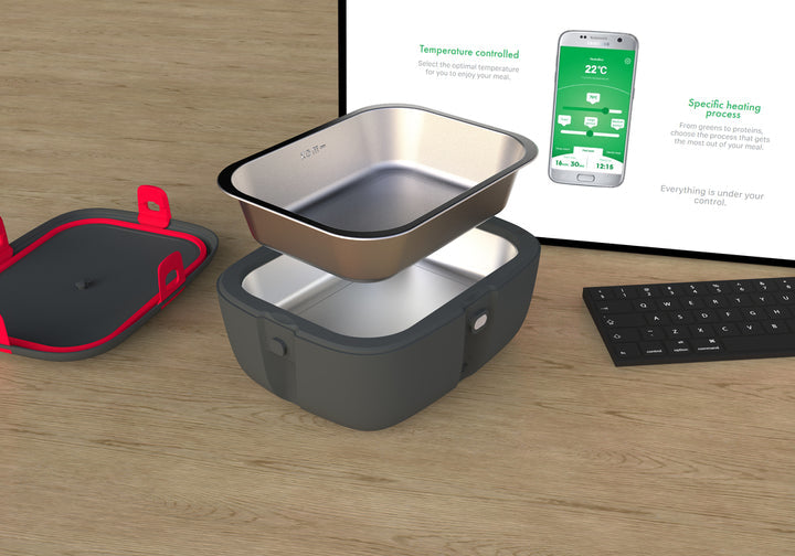 HeatsBox Elektrische Lunchbox GO 2.0 – 925 ml, Akku, 100 W, Warmhaltefunktion – Schwarz