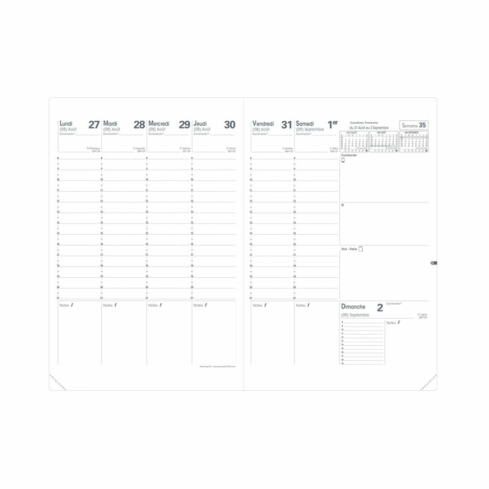 Quo Vadis Planning SD rep Club 282067Q – Wochenagenda 2026/27, 1 Woche/2 Seiten, 18 × 24 cm