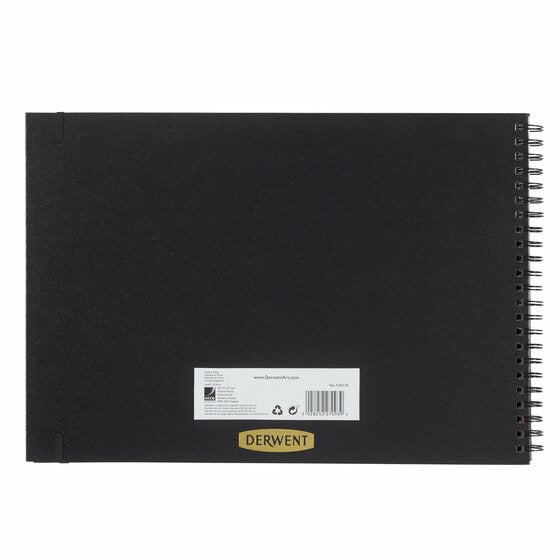 Derwent Skizzenblock – A3 – 165 g/m² – Hardcover – 56 Blatt – Schwarz – mit Perforation