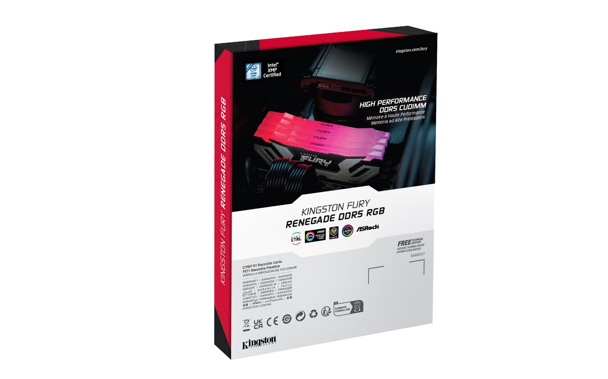 Kingston Technology Kingston FURY Renegade – Arbeitsspeicher – 24 GB DDR5 8400 MT/s, CL40, 288-Pin DIMM, 1,45 V, RGB, XMP 3.0