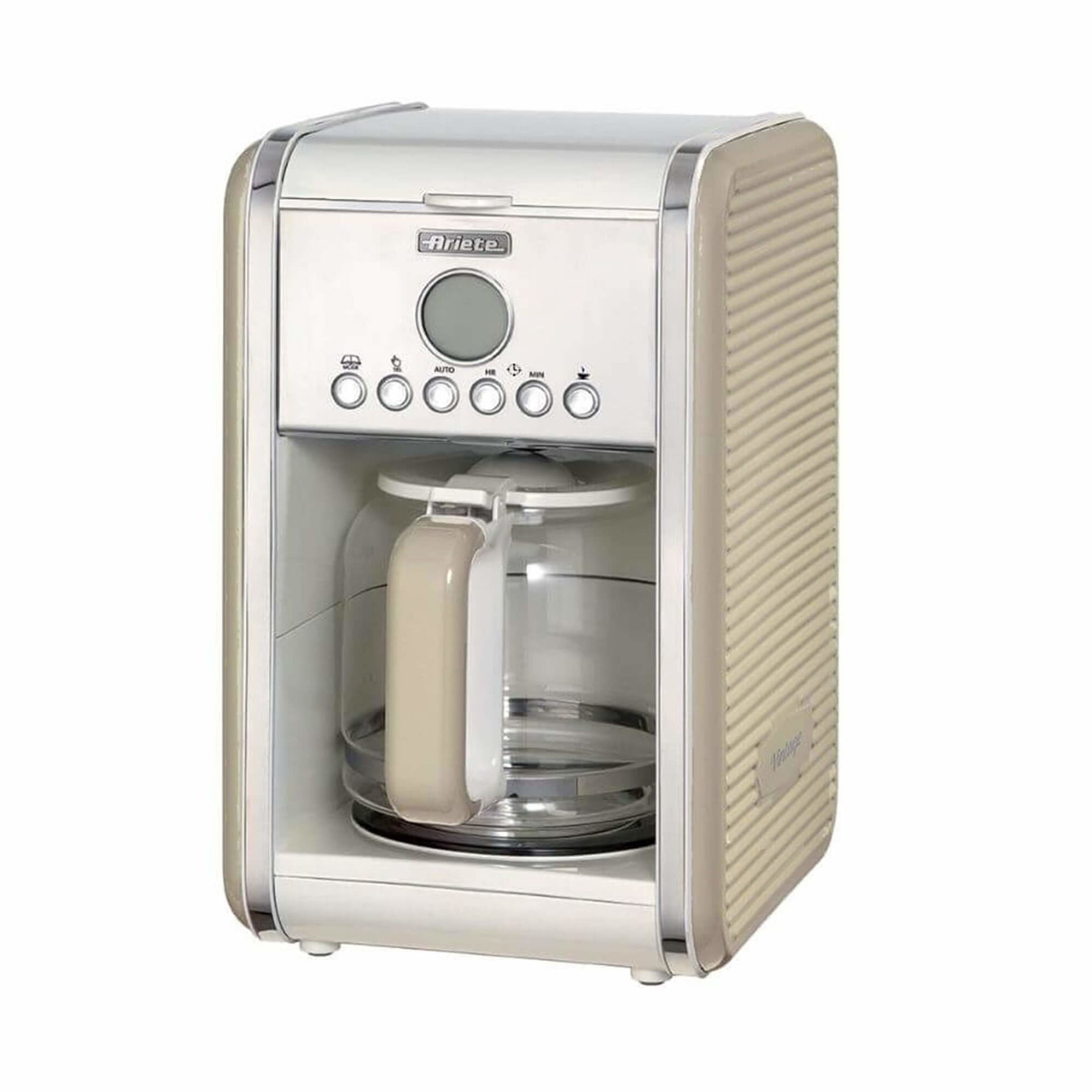 Ariete Filterkaffeemaschine – 12 Tassen, 1,5 l, Karaffe, Beige