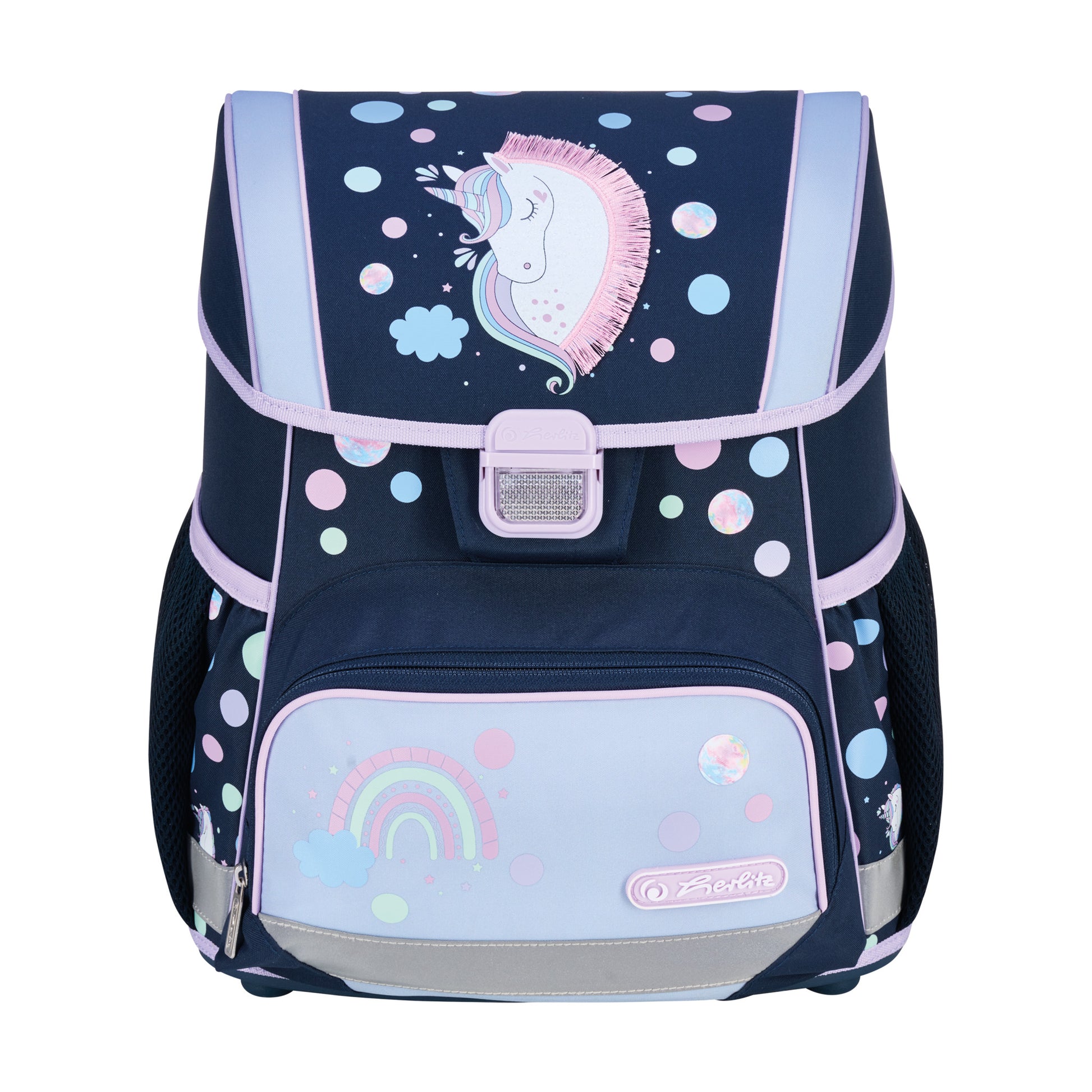 Herlitz Loop Plus – Schulrucksack-Set 4-teilig, Einhorn, 17 l, 31×37×22 cm, höhenverstellbarer Brustgurt