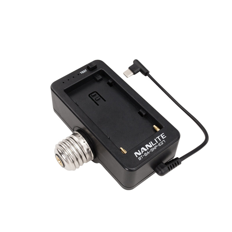 Nanlite BT-BA-SNP-E27 Adapter NP-F zu E27 – für PavoBulb 10C – Schwarz