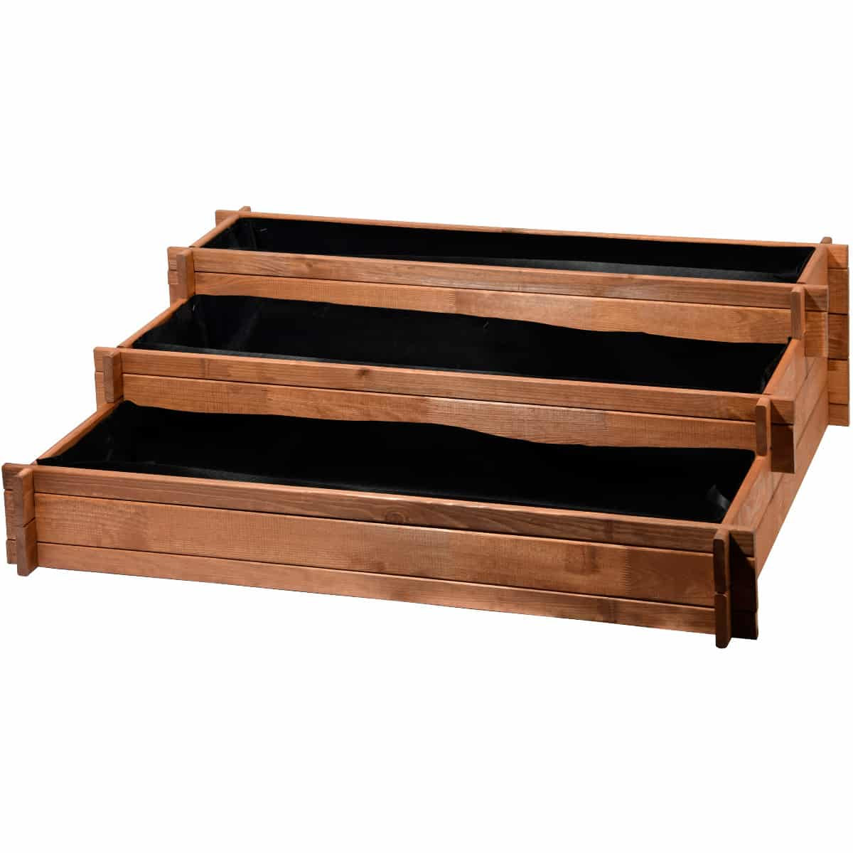 Dobar Pflanzbeet – 110 × 88 × 36 cm – Kiefernholz & Kunststoff, Braun