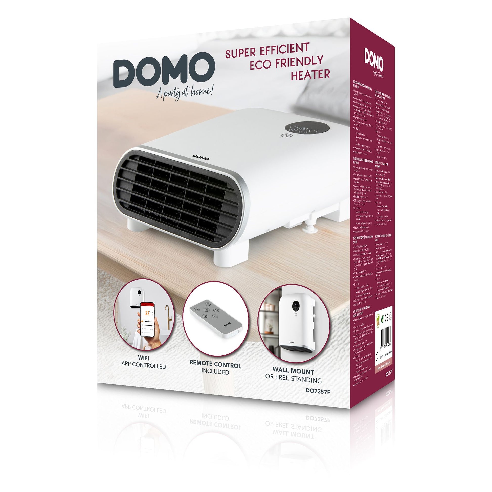 Domo Badheizer DO7357F – 2000 W, bis 30m², IP24, WLAN, App-Steuerung