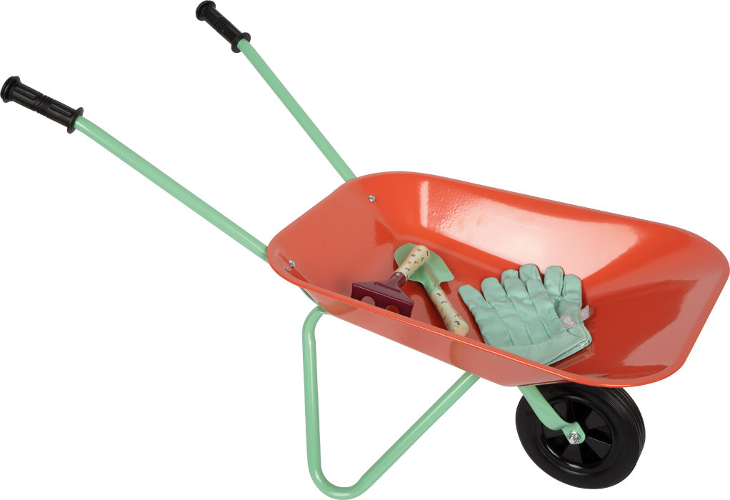 Small foot Tiny Garden Sandspielzeug-Set – mit Schubkarre – 36 × 44 × 78 cm – ab 3 Jahren – mehrfarbig
