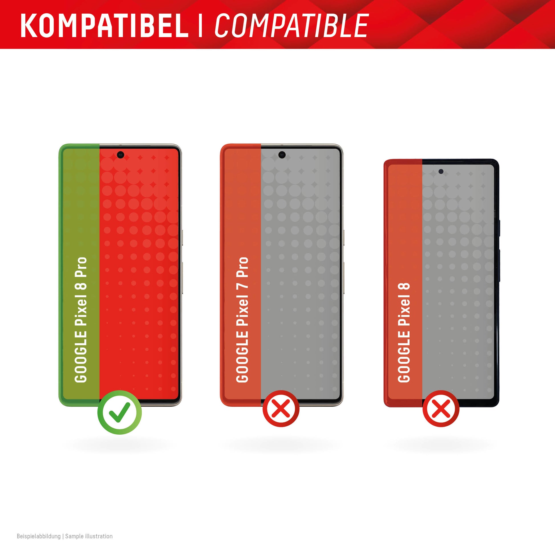 E.V.I. Displayschutz (Panzerglas), 10H – für Pixel 8 Pro – mit Applikator