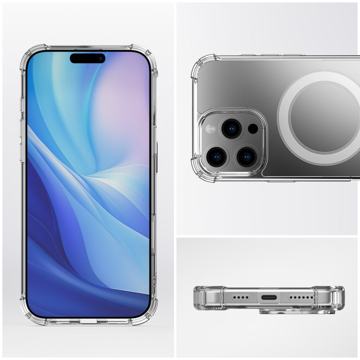 4smarts Hybrid Case Ibiza Backcover – für Apple iPhone 16 Pro, PC+TPU, Transparent, bis 1,2 m sturzsicher