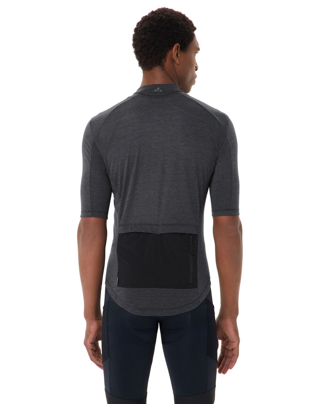VAUDE Velotrikot – XL – Schwarz, Polyester (recycelt)/Lyocell, Atmungsaktiv, 1 Stück