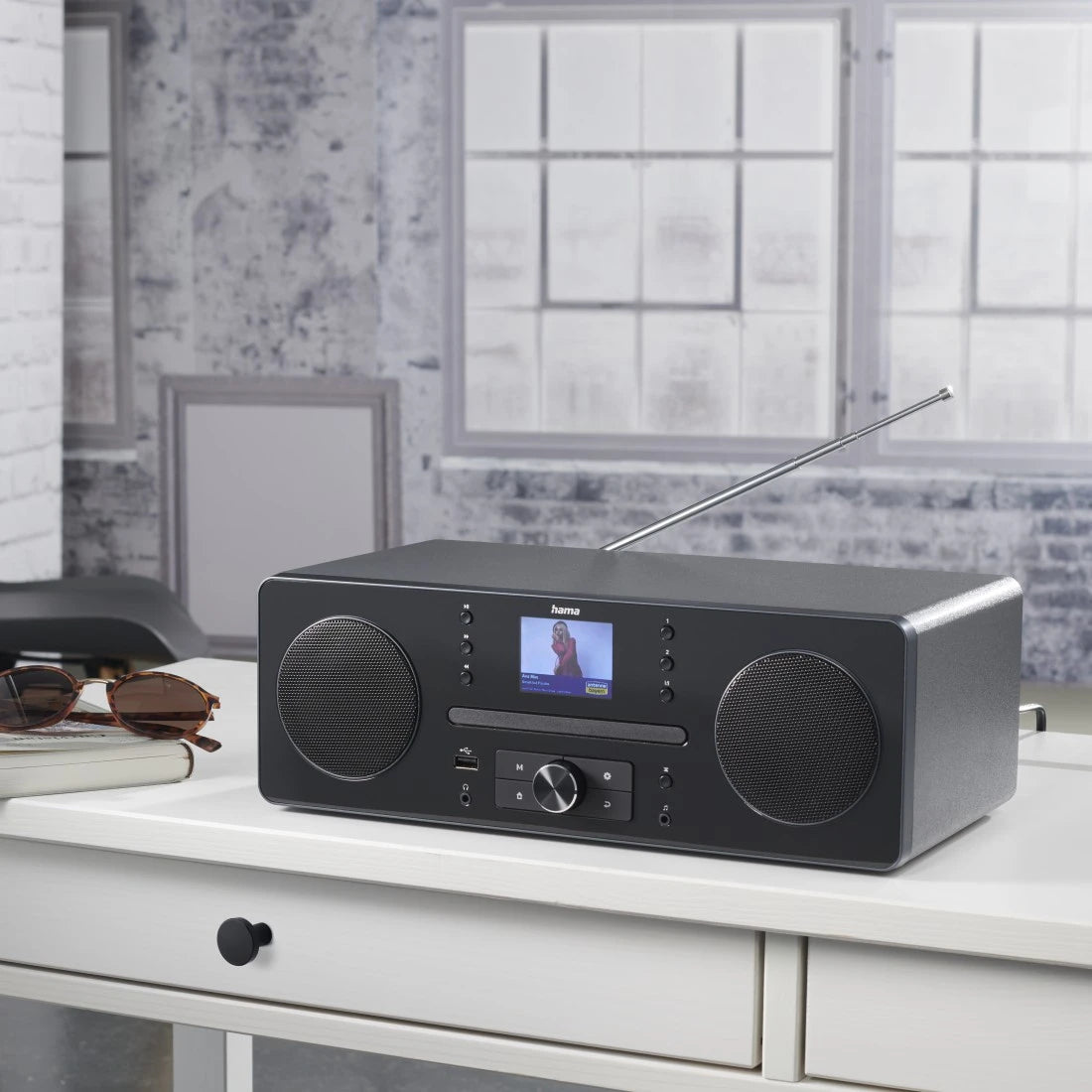 Hama DR1560CBT – DAB+/UKW-Tischradio, Bluetooth, CD – Schwarz/Grau