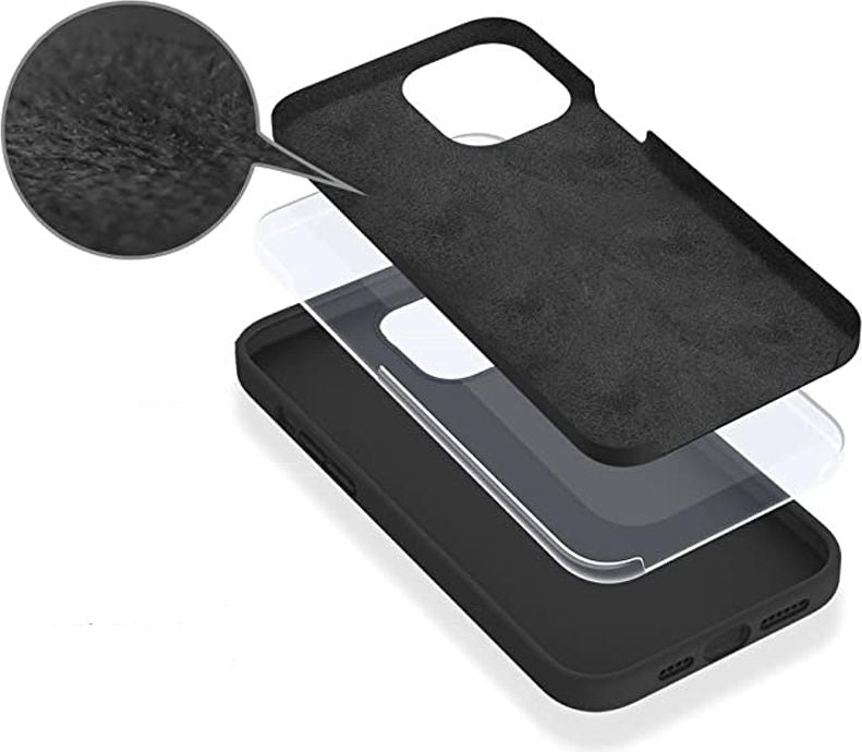 eSTUFF INFINITE RIGA Backcover – für Apple iPhone 14, Mikrofaser+Silikon+PC, schwarz, GRS-zertifiziert