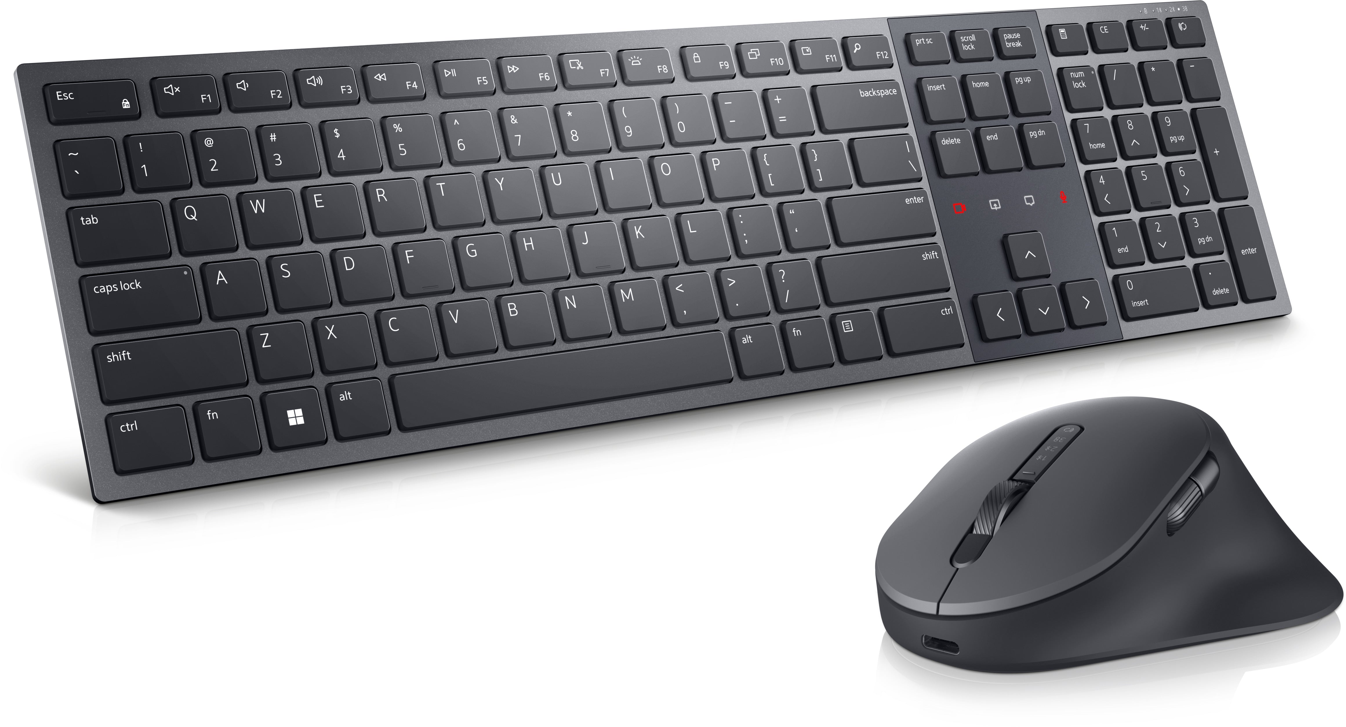 Dell KM900 – Tastatur- und Maus-Set – Scherenmechanik – Bluetooth & 2,4 GHz (USB-A) – QWERTY (US-INT) – Graphit