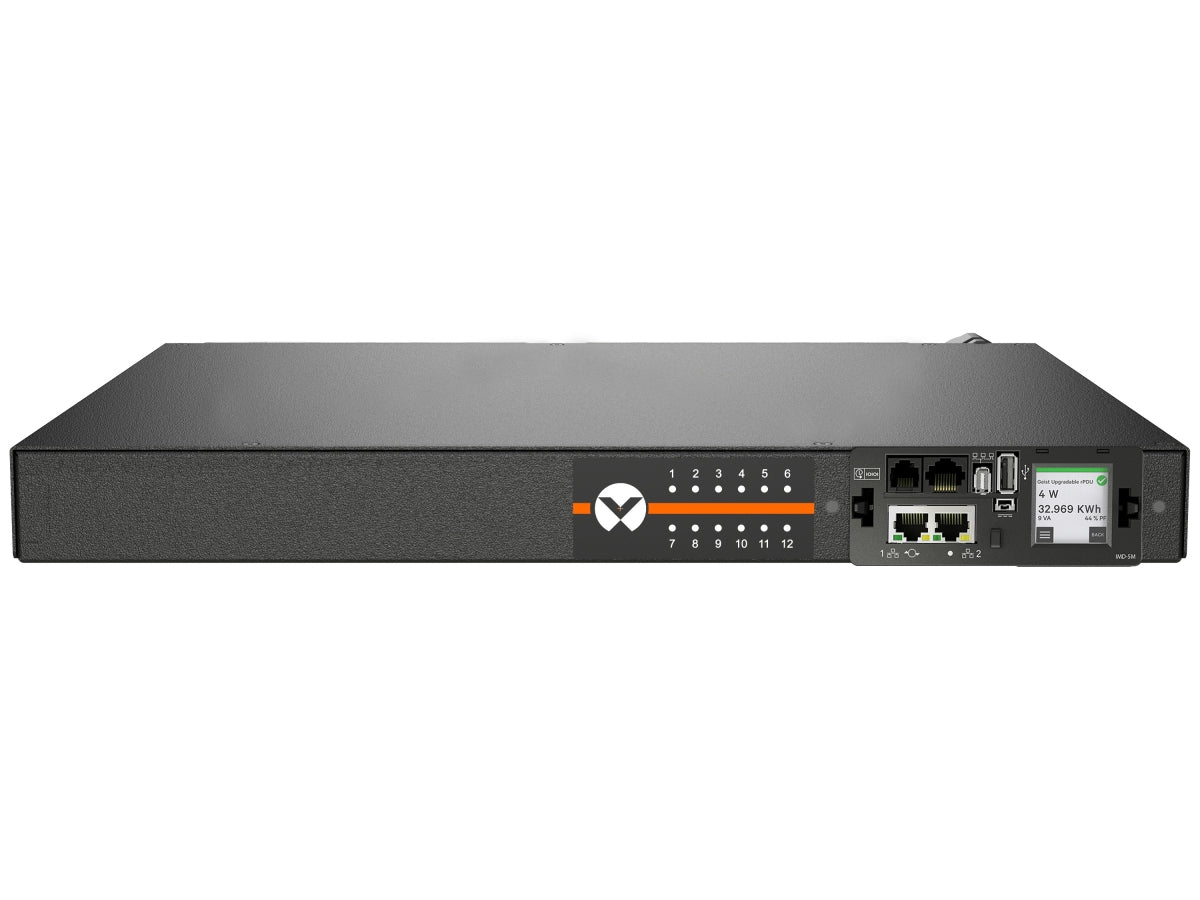 Vertiv GEIST Rack-PDU Metered 0U, einphasig 20 A 100-240 V, 12×(C13/C19), Eingang C20, 3 m – schwarz