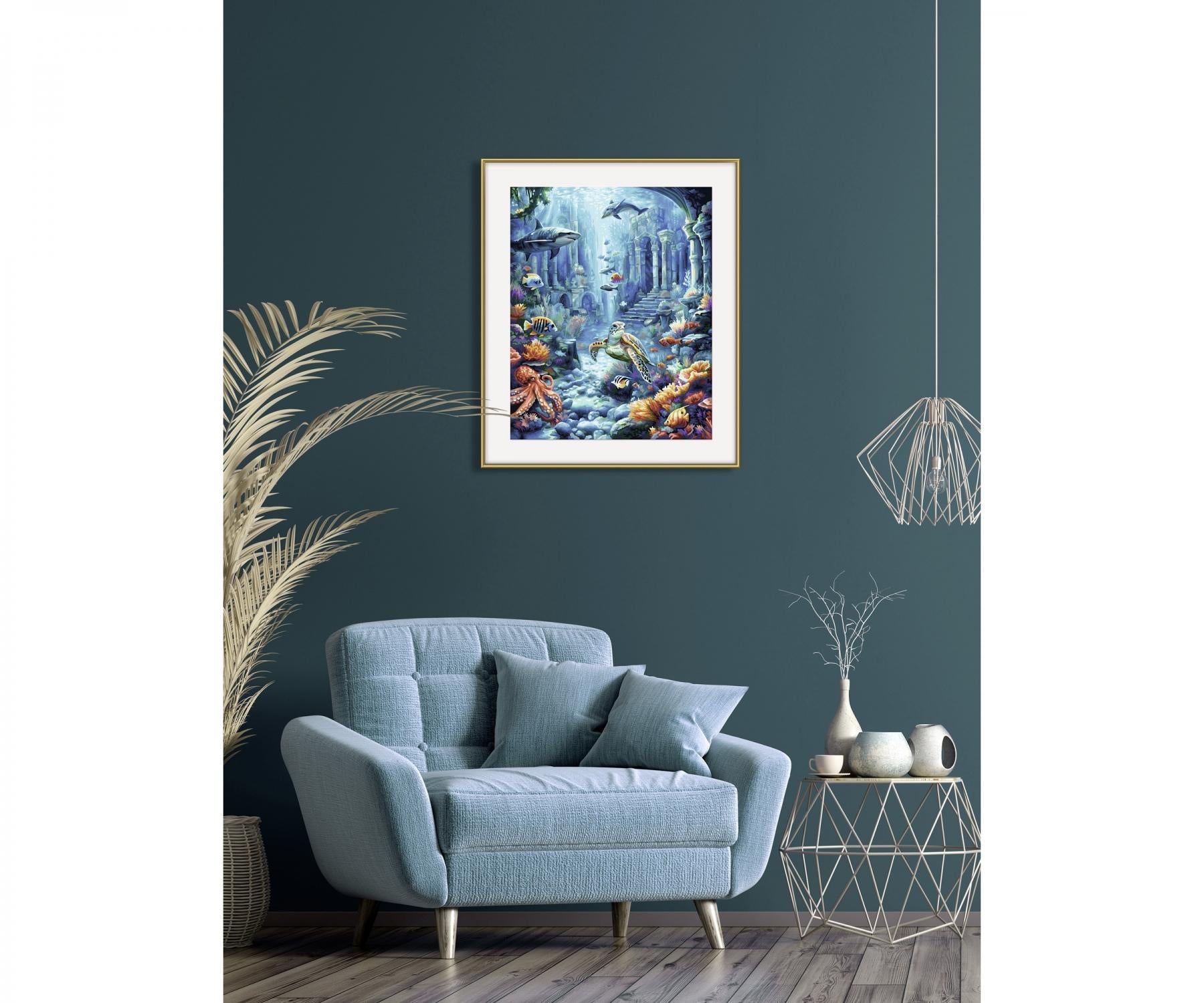 Schipper Malen-nach-Zahlen-Set – Unterwasserwelt – 40 × 50 cm – ab 14 Jahren
