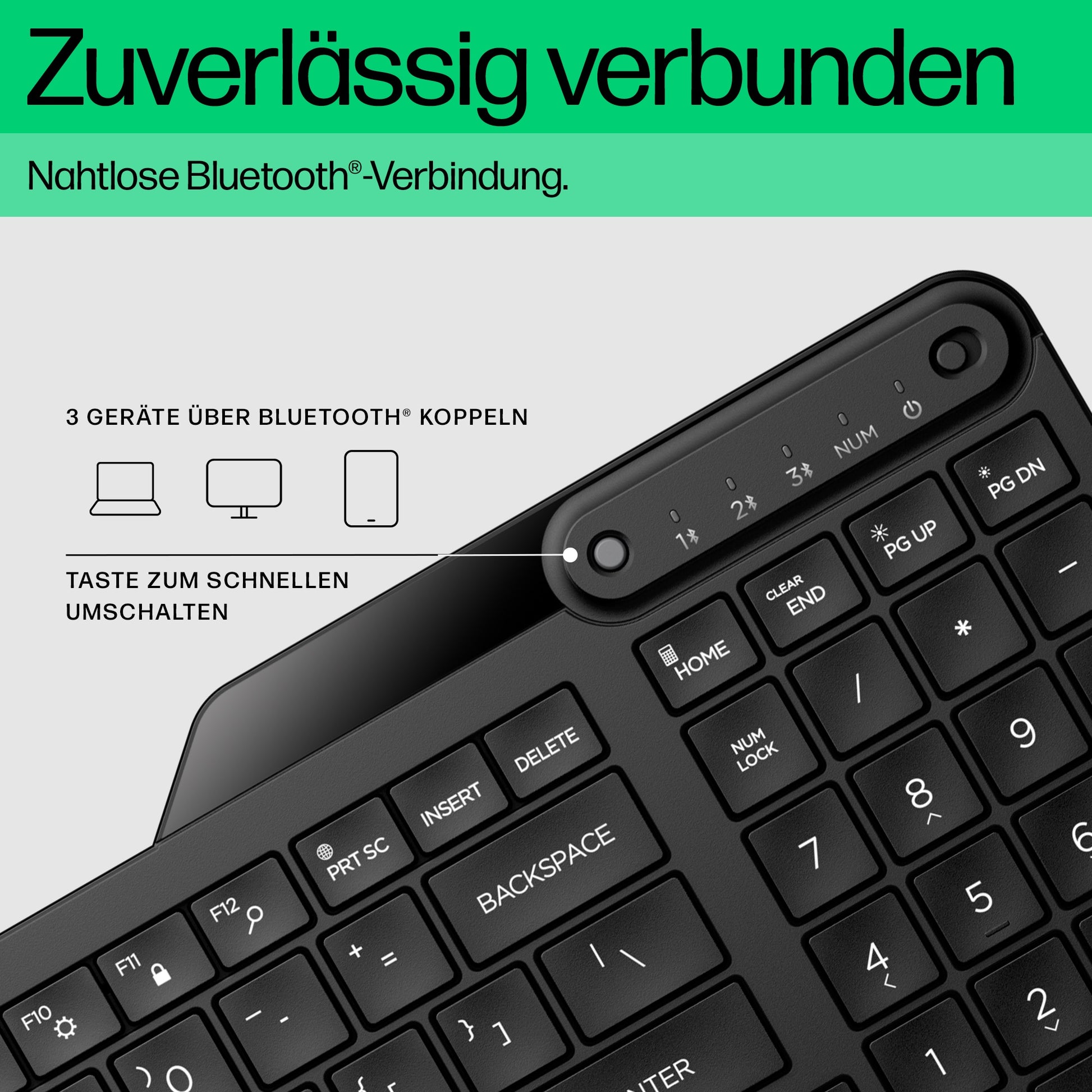 HP 460 – Tastatur – Bluetooth 5.3 – Schwarz