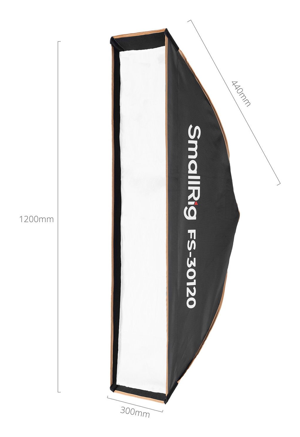 SmallRig FS-30120 Strip-Softbox, faltbar – 300 × 440 × 1200 mm – Schwarz/Weiss