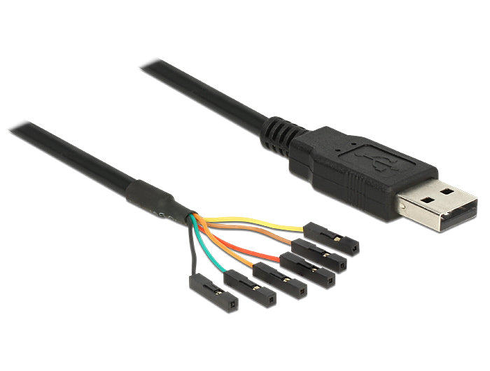 DeLOCK USB-Seriell Adapter USB-A zu TTL 6-Pin – USB 2.0 (480 Mbit/s), 1,8 m, 5 V – Schwarz