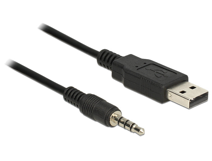 DeLOCK USB-TTL Kabel USB-A zu 3,5 mm Klinke 4P – FTDI 232RL, USB 2.0 (480 Mbit/s), 1,8 m – Schwarz