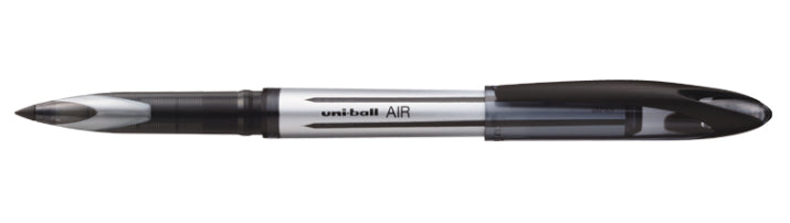 Uni-Ball Air – Tintenroller, dokumentenecht, mit Kappe, 0,5 mm, schwarz, für Linkshänder