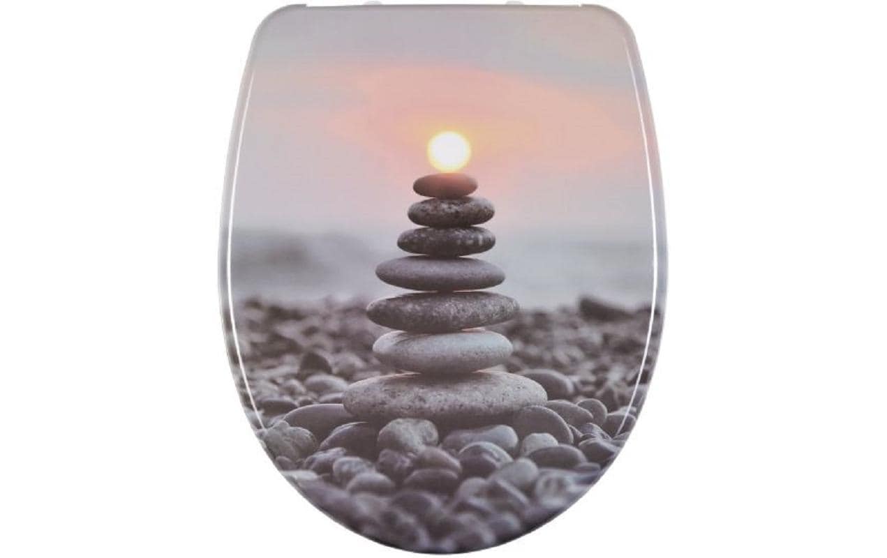 Diaqua Nice Zen Rock – WC-Sitz – Duroplast, Absenkautomatik, mit Deckel, verlängert, 36,5 × 45 cm