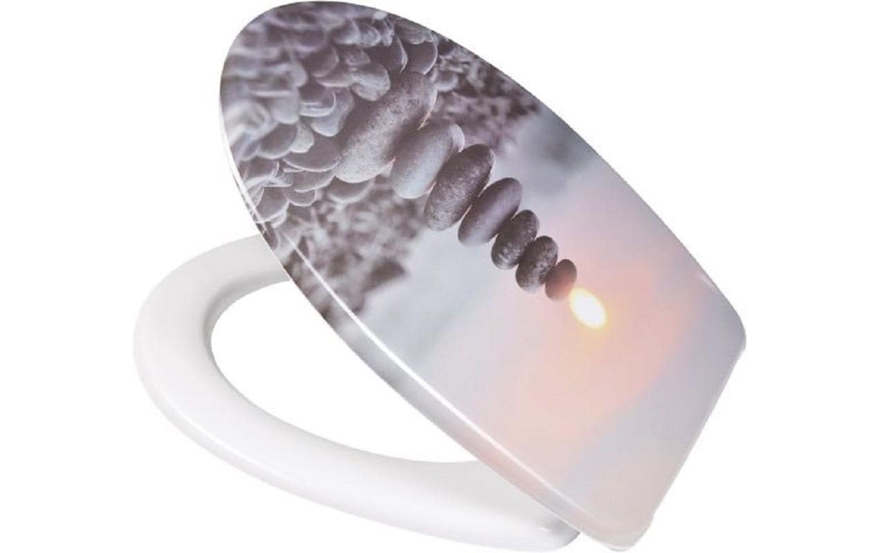 Diaqua Nice Zen Rock – WC-Sitz – Duroplast, Absenkautomatik, mit Deckel, verlängert, 36,5 × 45 cm