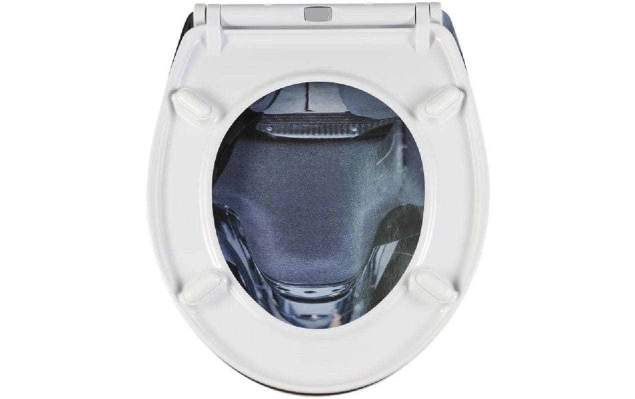 Diaqua Nice Racing – WC-Sitz – Duroplast, grau, schwarz, mit Absenkautomatik, 37,5 × 46 cm