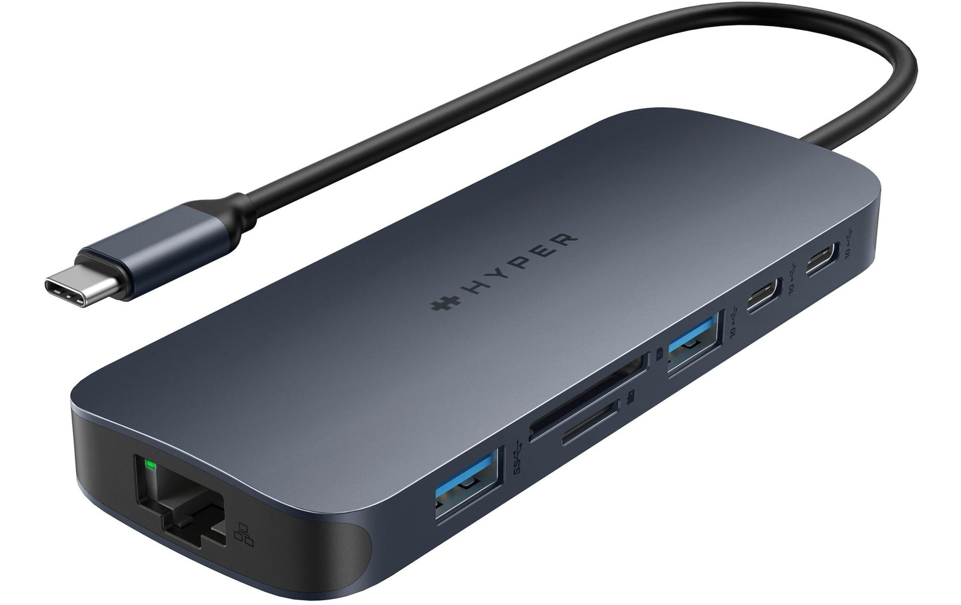 HYPER HD4006GL USB-Hub – USB-C, 2× HDMI, 2× USB-A, 3× USB-C, 140 W PD, GbE, für Windows/Mac/ChromeOS