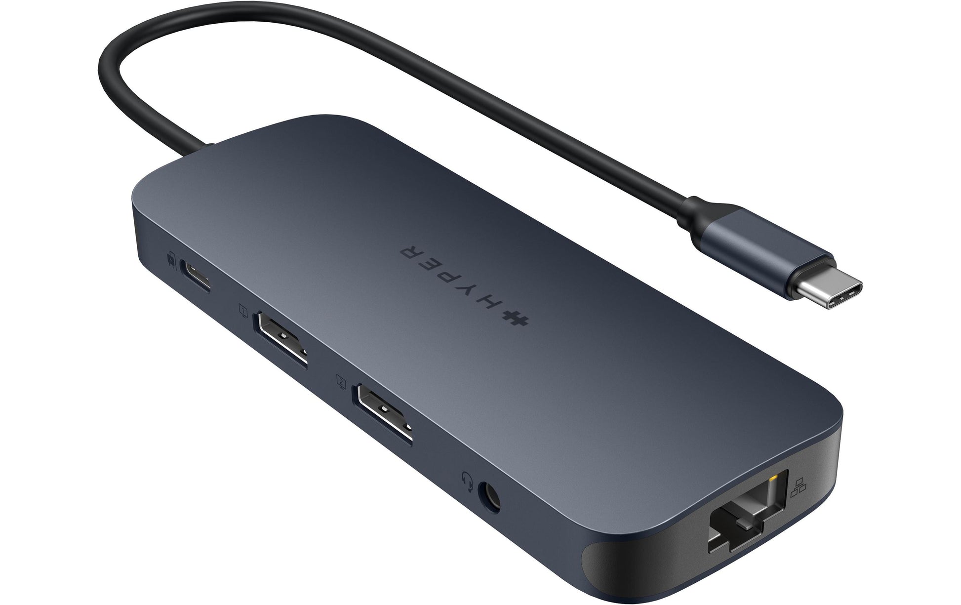 HYPER HD4006GL USB-Hub – USB-C, 2× HDMI, 2× USB-A, 3× USB-C, 140 W PD, GbE, für Windows/Mac/ChromeOS