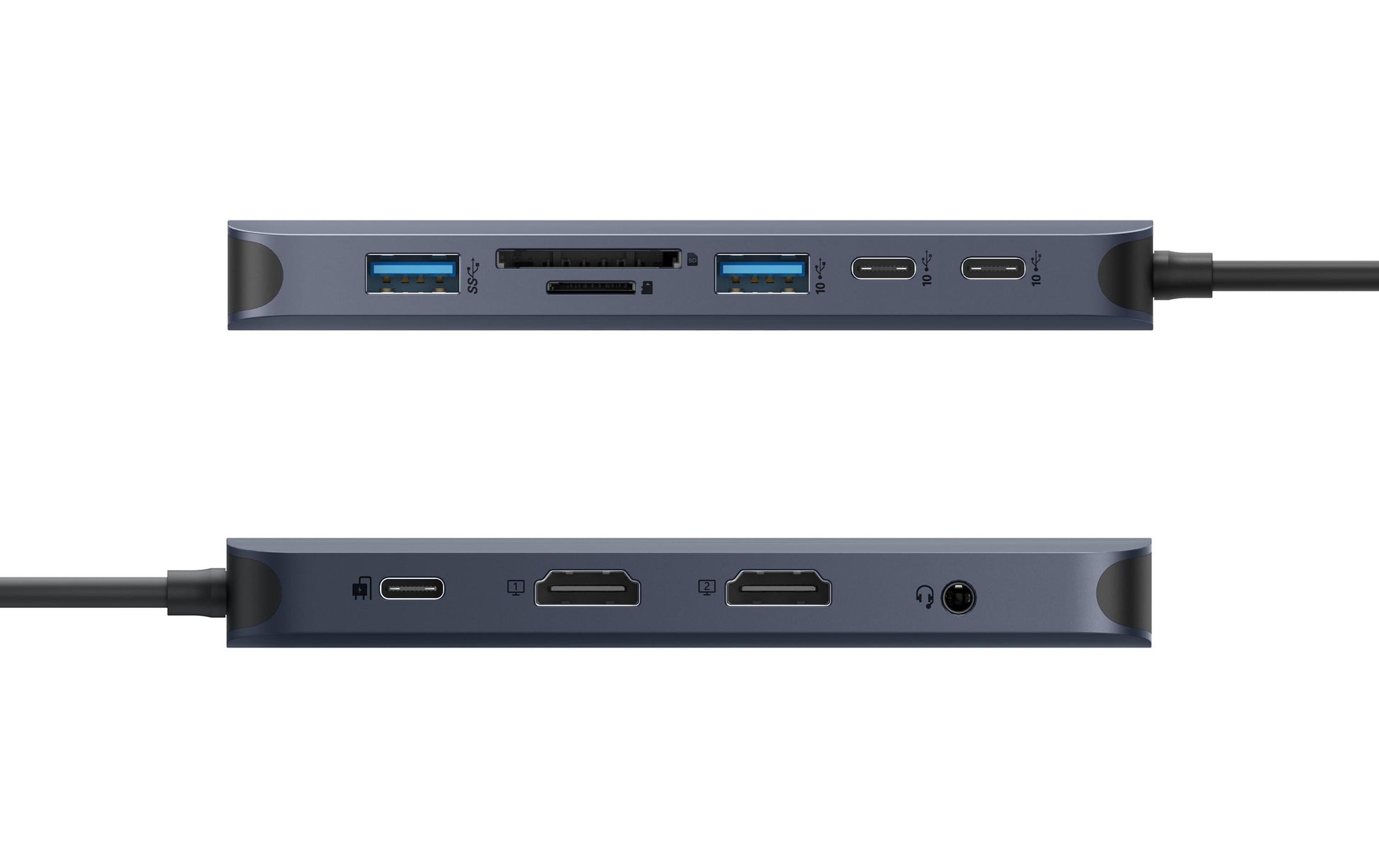 HYPER HD4006GL USB-Hub – USB-C, 2× HDMI, 2× USB-A, 3× USB-C, 140 W PD, GbE, für Windows/Mac/ChromeOS