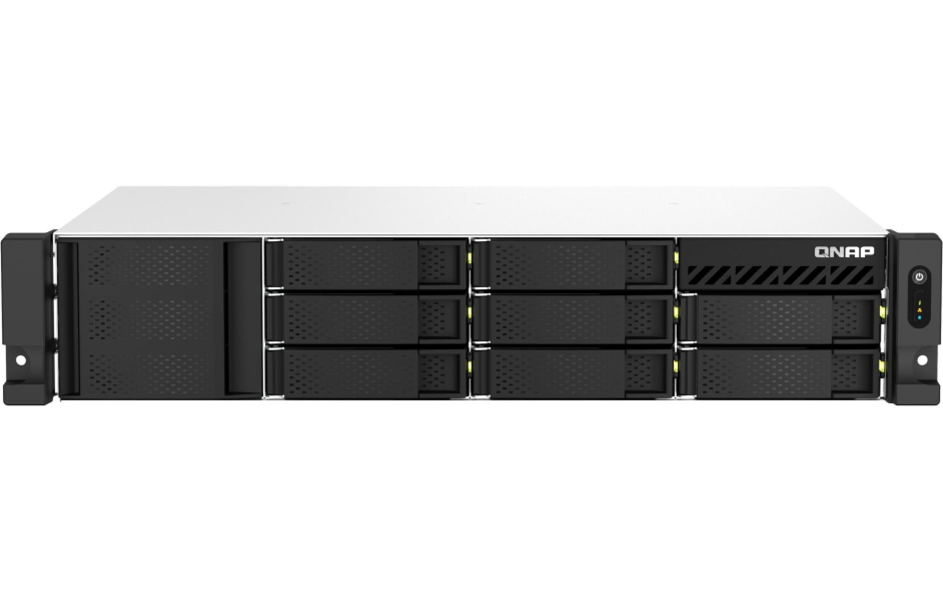 QNAP TS-864EU-8G Speichergerät – 2× 2,5 Gbit/s; 2× USB 3.2 Gen 2, 2U 8 Einschübe, 8 GB DDR4