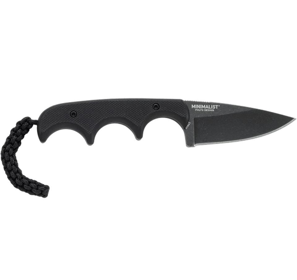 CRKT Minimalist Drop Point – Klappmesser/Outdoormesser 55 mm, Stahl, glasfaserverstärkter Kunststoff, schwarz