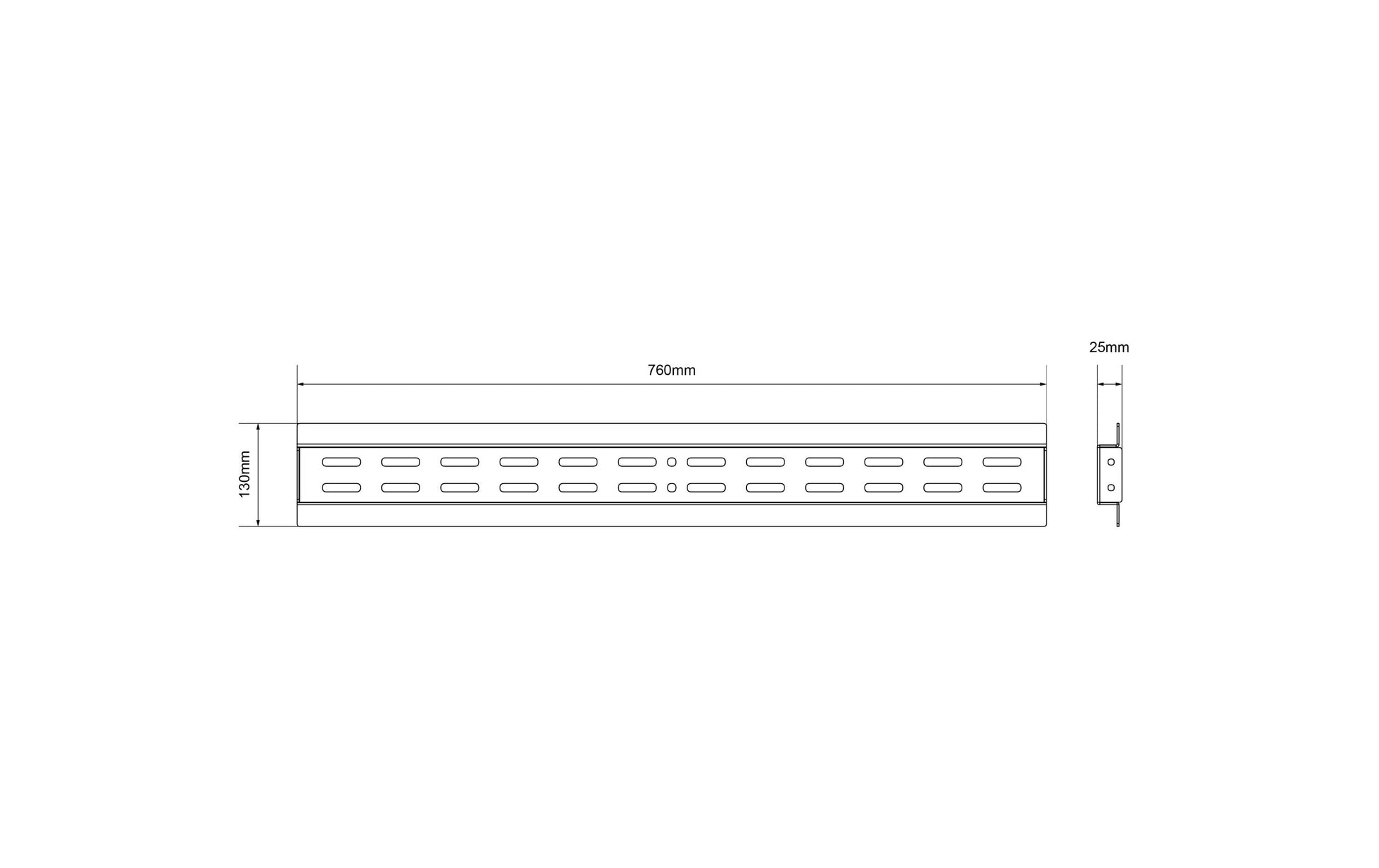 Multibrackets M Public Rail 760 – Zubehör: Wandschiene – für M Public Video Wall Mount Push, schwarz