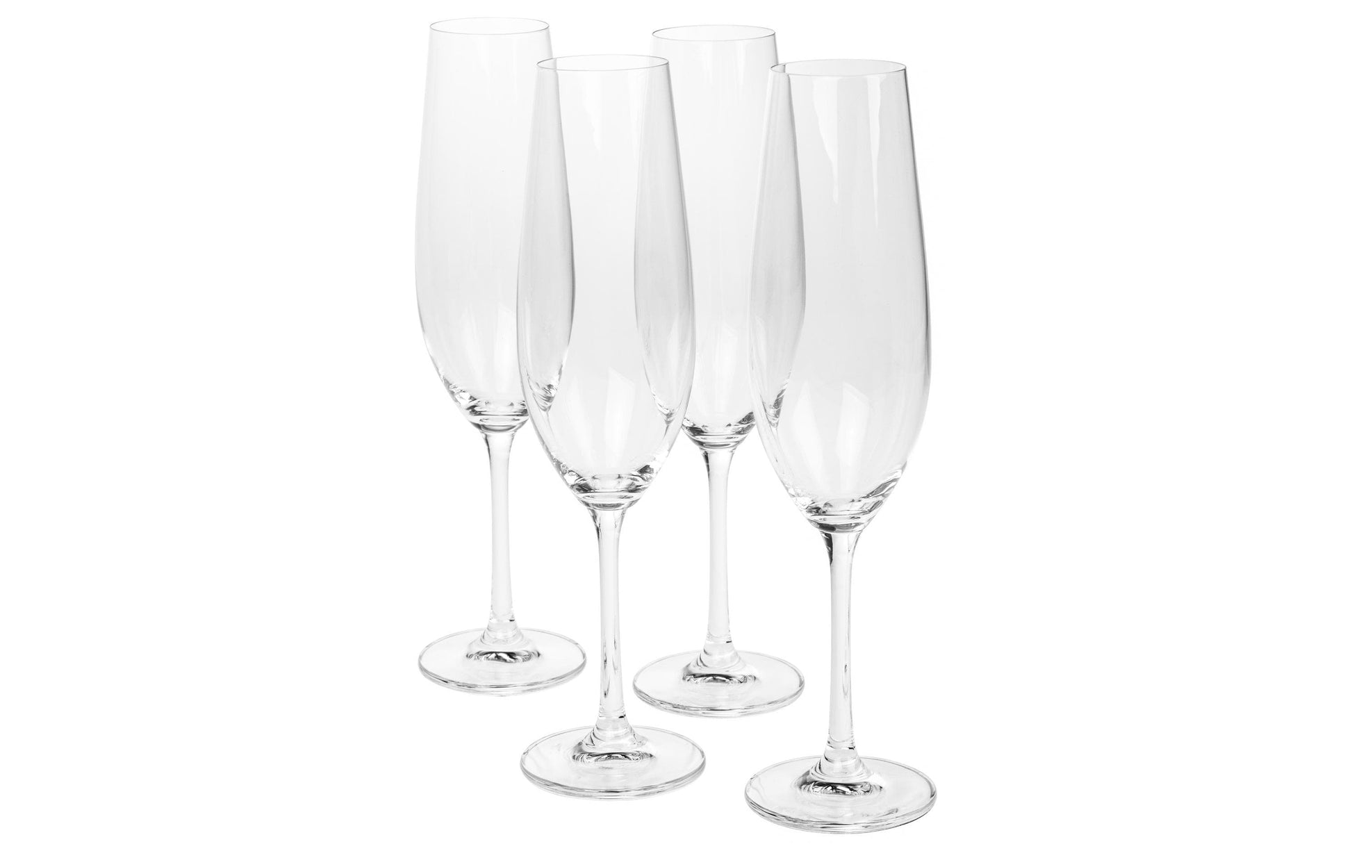 Furber Champagnerglas – 4er Set, 260 ml, Ø 4,5 cm, H 25,0 cm, Kristallglas, Transparent