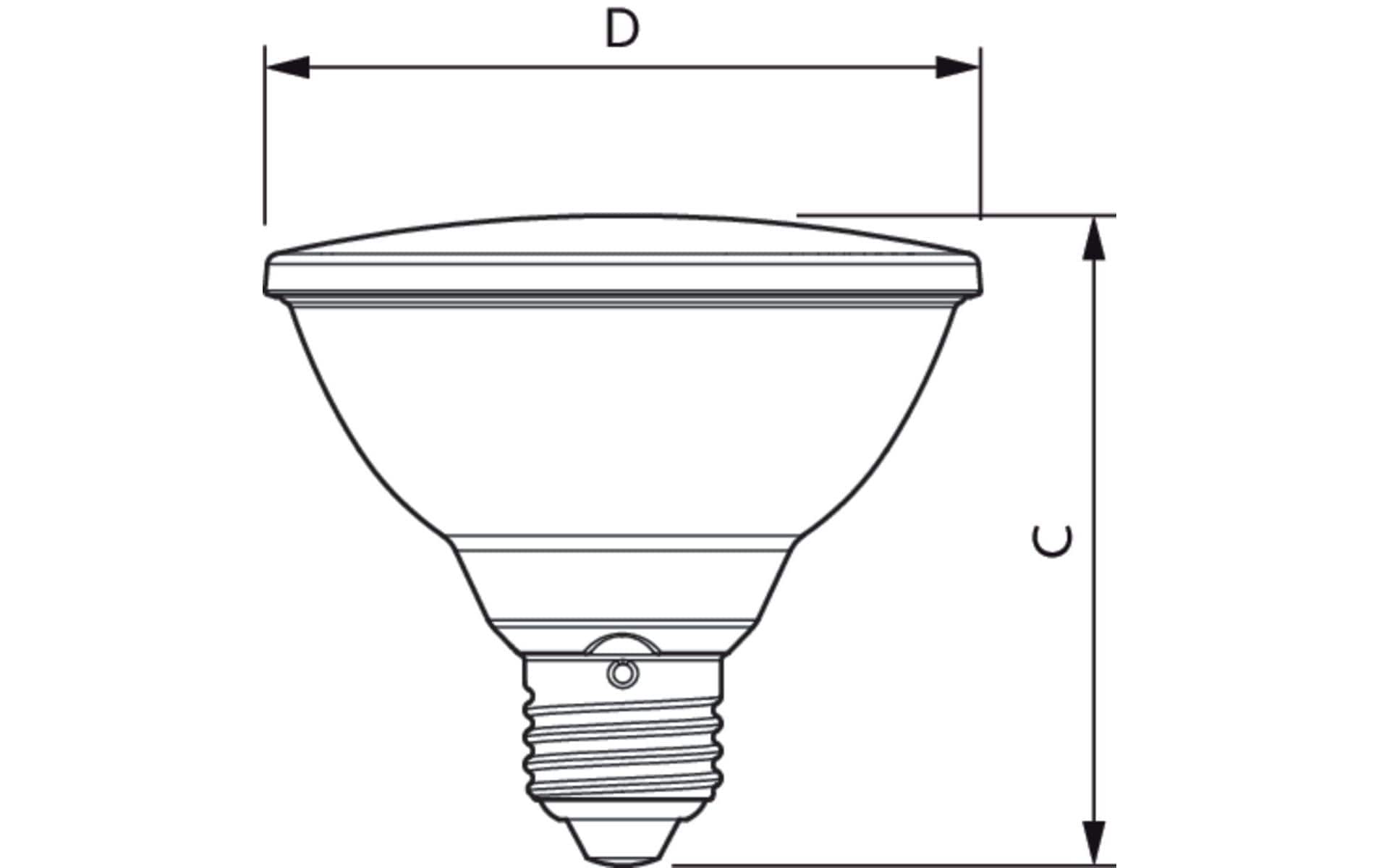 Philips LED-Leuchtmittel E27 PAR30S – 760 lm, 9,5 W, Warmweiss 3000 K, 25°, dimmbar – 1 Stk. – Silber