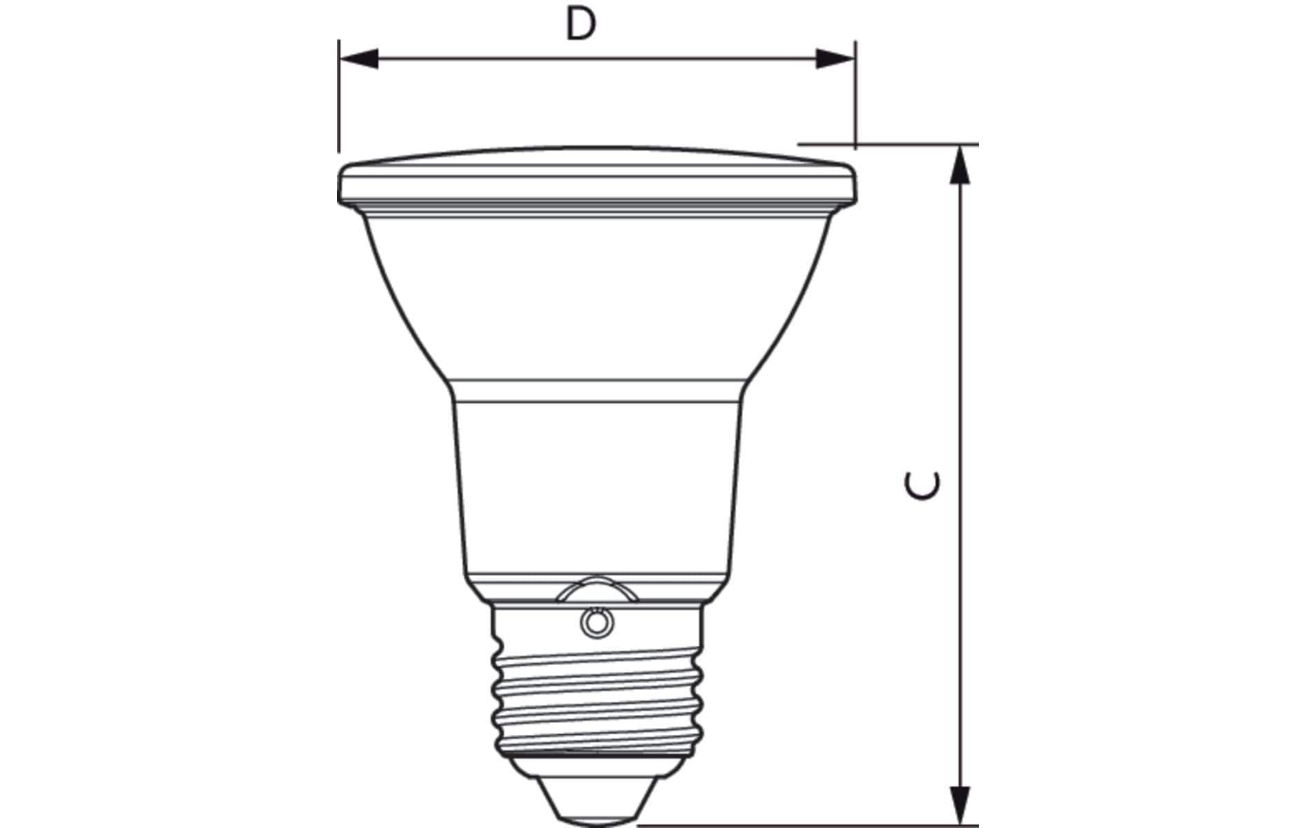 Philips Leuchtmittel E27 Spot – Warmweiss 3000 K, 515 lm, 6 W, dimmbar, 25° – 1 Stk., Silber