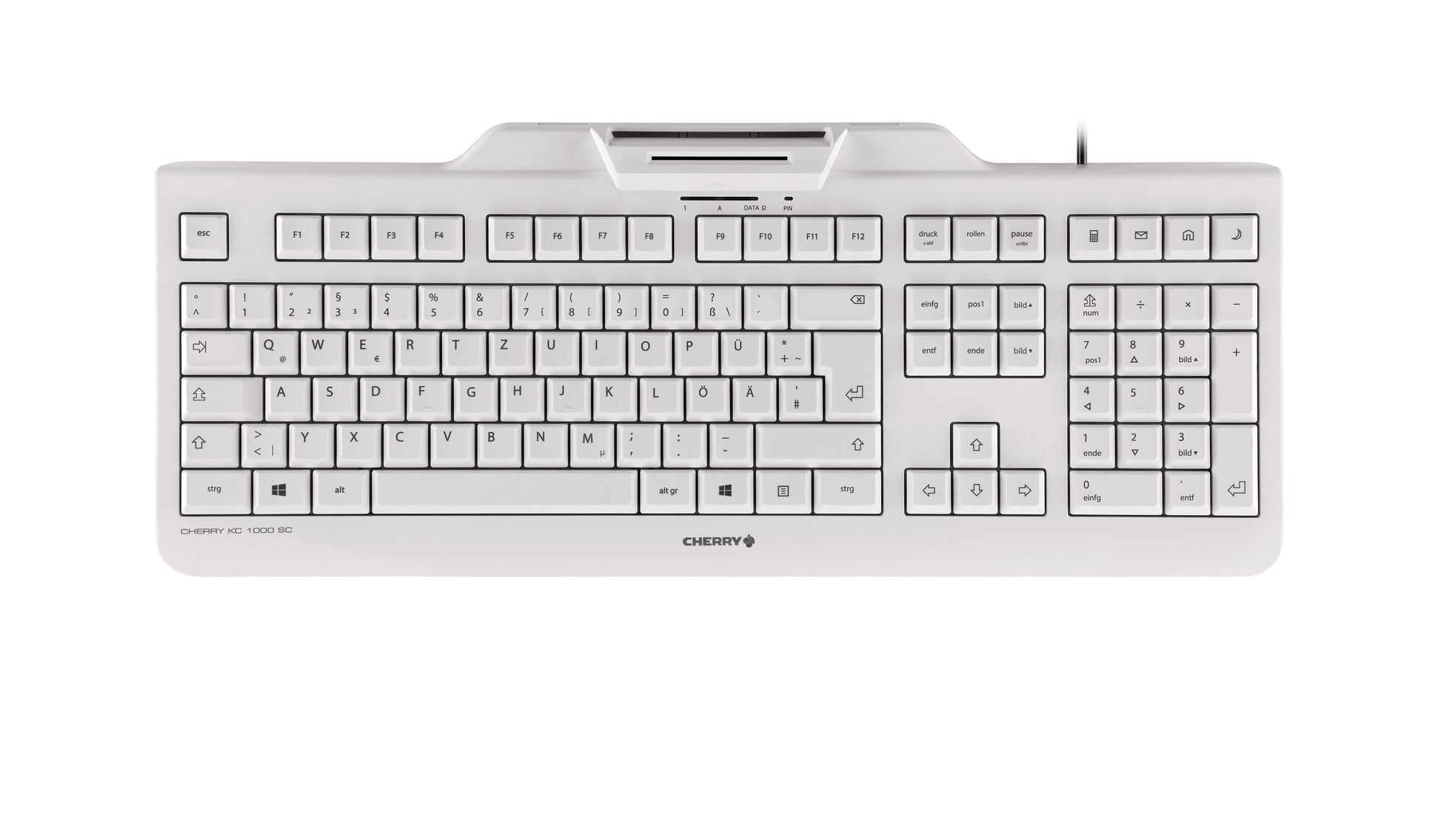 CHERRY KC 1000 SC – Tastatur, kabelgebunden (USB), Fullsize (mit Ziffernblock), schwarz – für Windows