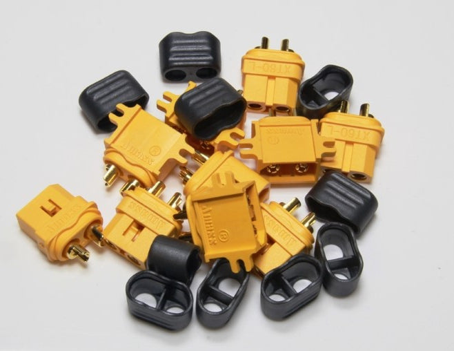 EP Product Adapterkabel XT60-C (M)–XT60-C (F), mit Kabelschutz, 10 Stk. – Schwarz/Gelb