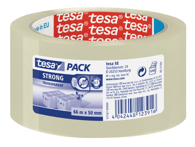 tesa Klebeband – 50 mm × 66 m, transparent, stark