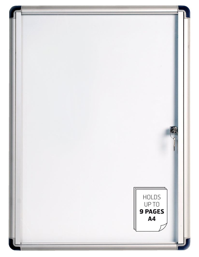 Bi-Office Schaukasten Enclore, 9 × A4 – Aluminium, Acrylglas, abschliessbar, Innenbereich, Tiefe 2,3 cm