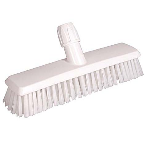 Weitaclean Scheuerbürste – 30 cm, hart, Polyester, PP, weiss, autoklaventauglich bis 125 °C, DIN-Gewinde
